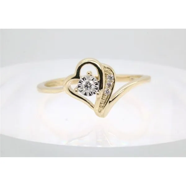 10K Yellow Gold Diamond Heart Ring Puckett's Fine Jewelry Benton, KY