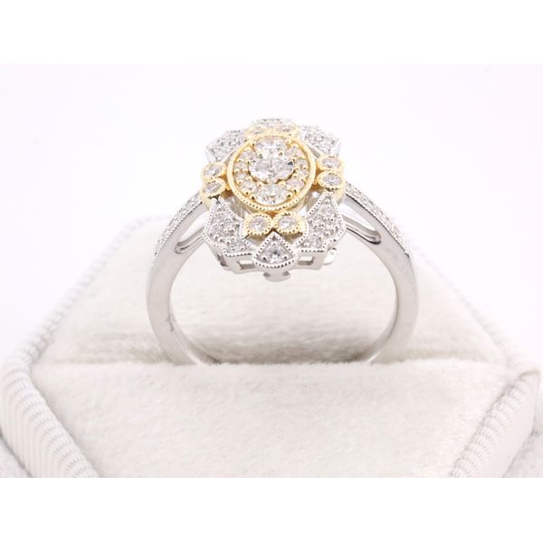 14K Yellow & White Gold Vintage-Style Diamond Ring Image 3 Puckett's Fine Jewelry Benton, KY