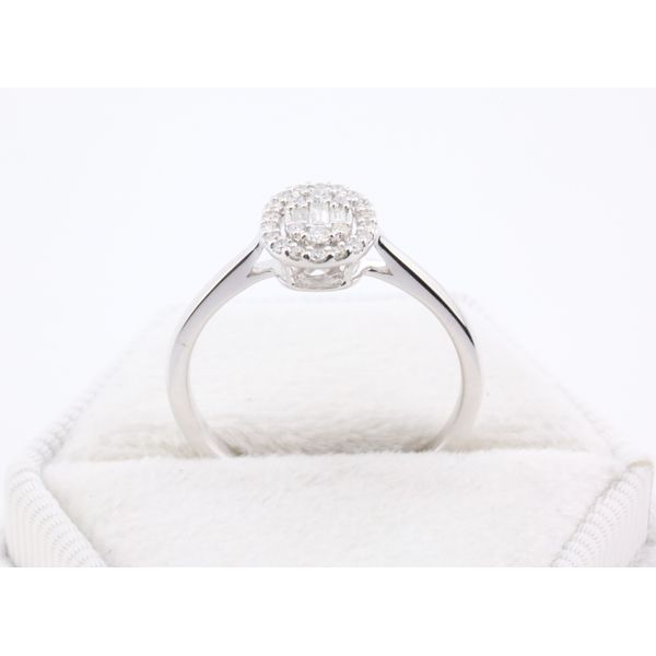 14K White Gold Diamond Ring with Illusion-Set Center & Oval Halo Image 3 Puckett's Fine Jewelry Benton, KY