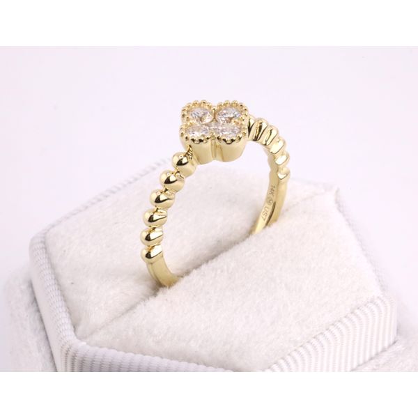 14K Yellow Gold Diamond Clover Cluster Ring Image 2 Puckett's Fine Jewelry Benton, KY