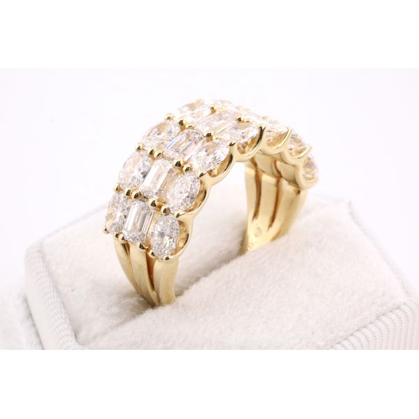 14K Yellow Gold Lab-Grown Diamond Three-Row Ring Image 2 Puckett's Fine Jewelry Benton, KY