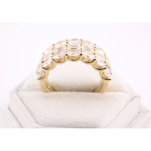 14K Yellow Gold Lab-Grown Diamond Three-Row Ring Image 3 Puckett's Fine Jewelry Benton, KY