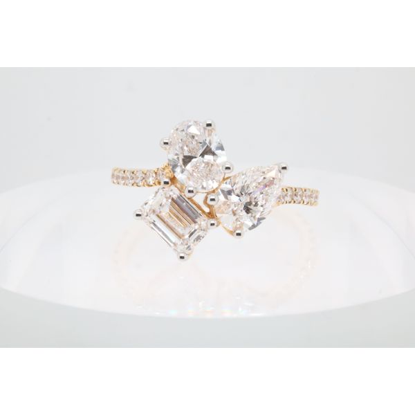 14K Yellow Gold Lab-Grown Diamond Three-Stone Ring Puckett's Fine Jewelry Benton, KY