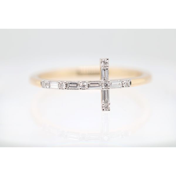 14K Yellow Gold East-West Diamond Cross Ring Puckett's Fine Jewelry Benton, KY