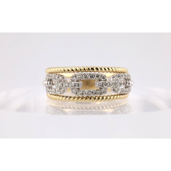 14K Two-Tone Gold Diamond Link Band Puckett's Fine Jewelry Benton, KY