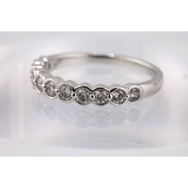 14K White Gold Bezel-Set Natural Diamond Wedding Band – 0.50 CTW Image 2 Puckett's Fine Jewelry Benton, KY