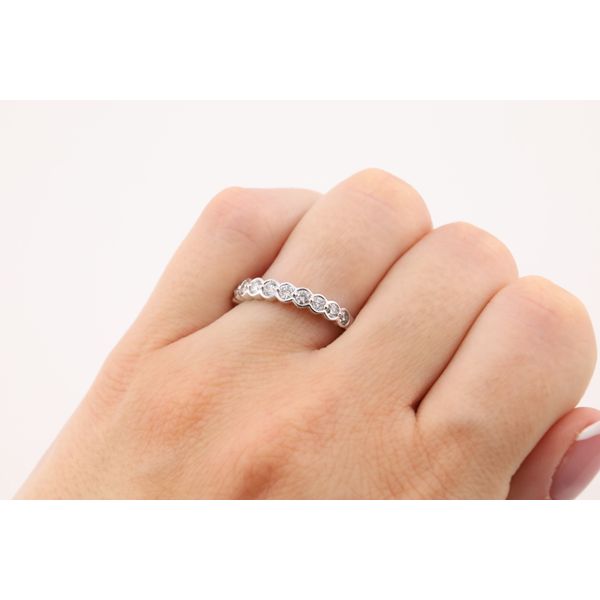 14K White Gold Bezel-Set Natural Diamond Wedding Band – 0.50 CTW Image 3 Puckett's Fine Jewelry Benton, KY