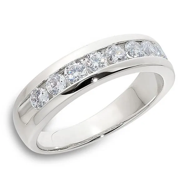 Men's 10K White Gold Channel Set Diamond Band Puckett's Fine Jewelry Benton, KY