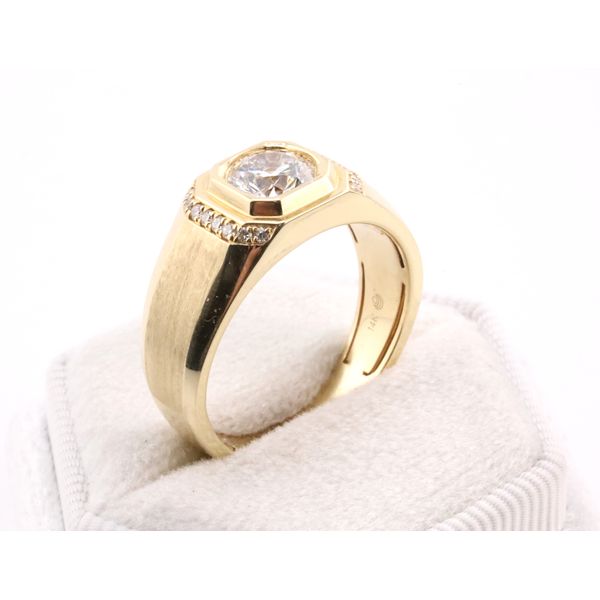 14K Yellow Gold Men’s Lab-Grown Diamond Ring Image 2 Puckett's Fine Jewelry Benton, KY