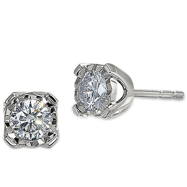 14K White Gold Diamond Miracle Top Stud Earrings Puckett's Fine Jewelry Benton, KY