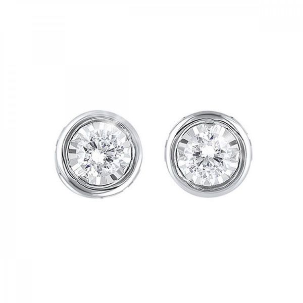 14K White Gold Diamond Solitaire Earrings Puckett's Fine Jewelry Benton, KY