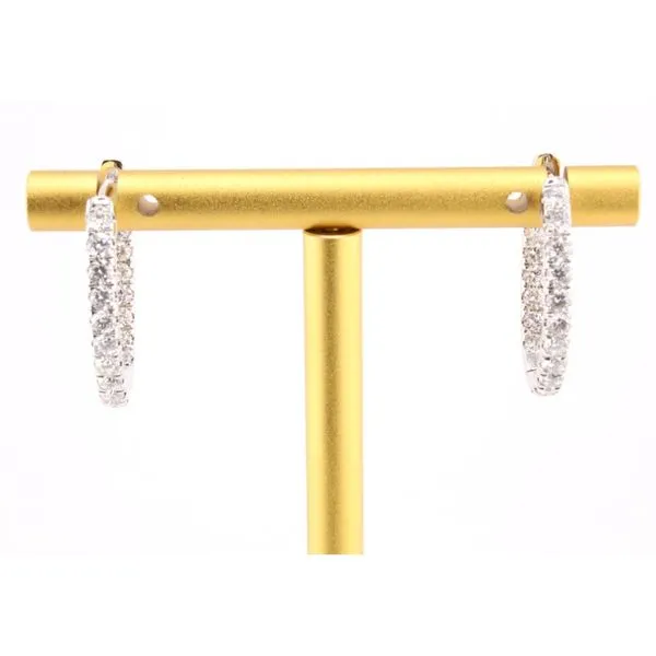 14K White Gold Diamond Hoop Earrings Puckett's Fine Jewelry Benton, KY