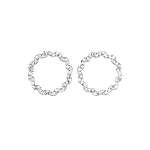 Sterling Silver Diamond Circle Earrings Puckett's Fine Jewelry Benton, KY