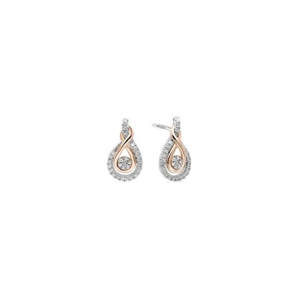 Silver and Rose GP Diamond Twist Earrings Puckett's Fine Jewelry Benton, KY