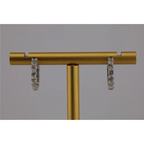 14KW Diamond Hoop Earrings With Safety Closure Puckett's Fine Jewelry Benton, KY