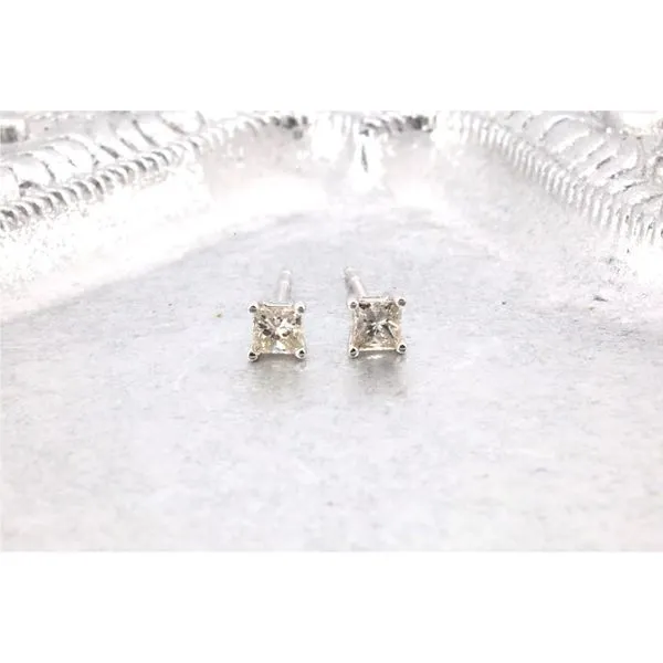 14KW Princess Cut Natural Diamond Stud Earrings, .25TWT Puckett's Fine Jewelry Benton, KY