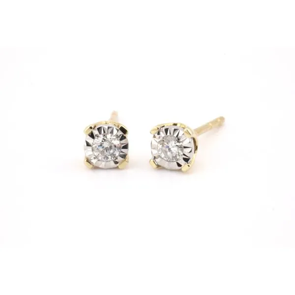 14K Yellow Gold Miracle Top Diamond Stud Earrings – .10ctw Puckett's Fine Jewelry Benton, KY