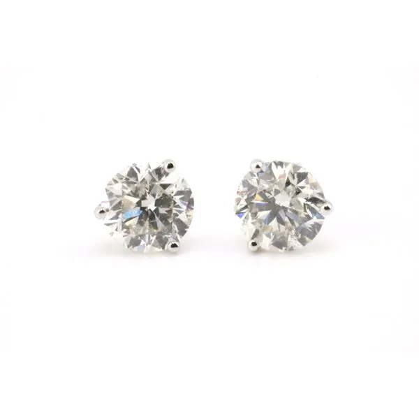 14K White Gold 3-Prong Diamond Stud Earrings – 1.40ctw Puckett's Fine Jewelry Benton, KY