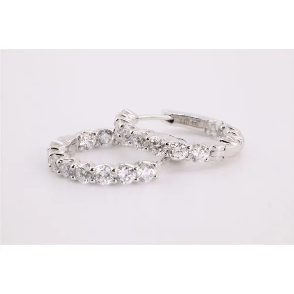 14K White Gold Lab-Grown Diamond Huggie Earrings – 2.54ctw Puckett's Fine Jewelry Benton, KY
