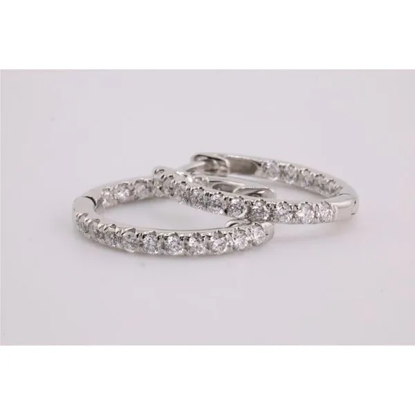 14K White Gold Lab-Grown Diamond Hoop Earrings - .50ctw Puckett's Fine Jewelry Benton, KY