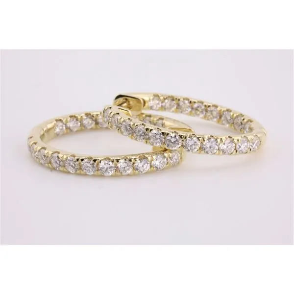 14K Yellow Gold Lab-Grown Diamond Hoop Earrings – 2.00ctw Puckett's Fine Jewelry Benton, KY