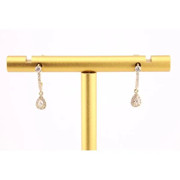 14K Yellow Gold Diamond Half-Hoop Earrings with Teardrop Accent Puckett's Fine Jewelry Benton, KY