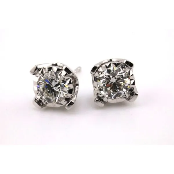 14K White Gold Miracle Top Natural Diamond Stud Earrings – 1.00ctw Puckett's Fine Jewelry Benton, KY