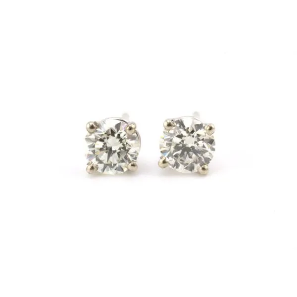 14K White Gold Diamond Solitaire Stud Earrings – .75ctw Puckett's Fine Jewelry Benton, KY