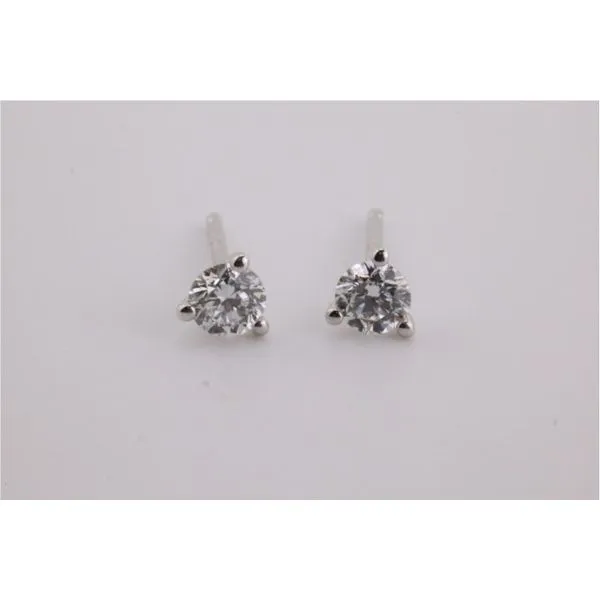 14K White Gold Lab-Grown Diamond Stud Earrings &acirc;�" .29ctw, 3-Prong Martini Setting Puckett's Fine Jewelry Benton, KY