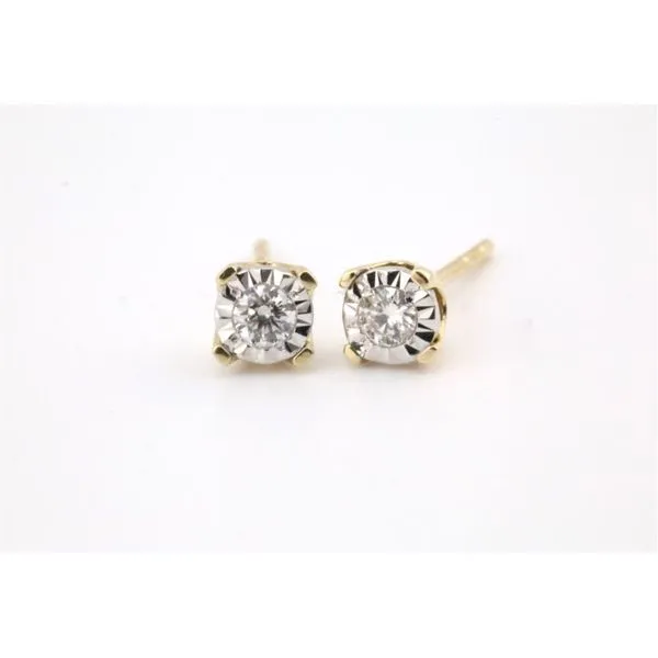 14K Yellow Gold Miracle Top Diamond Stud Earrings – .10ctw Puckett's Fine Jewelry Benton, KY