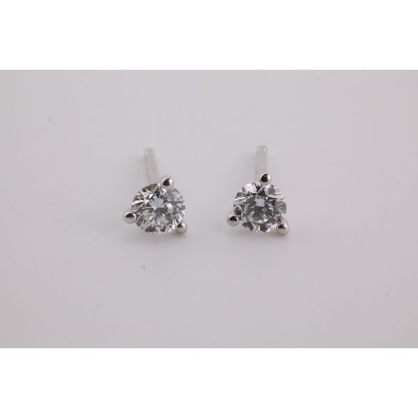 14K White Gold Lab-Grown Diamond Stud Earrings – .29ctw, 3-Prong Martini Setting Puckett's Fine Jewelry Benton, KY