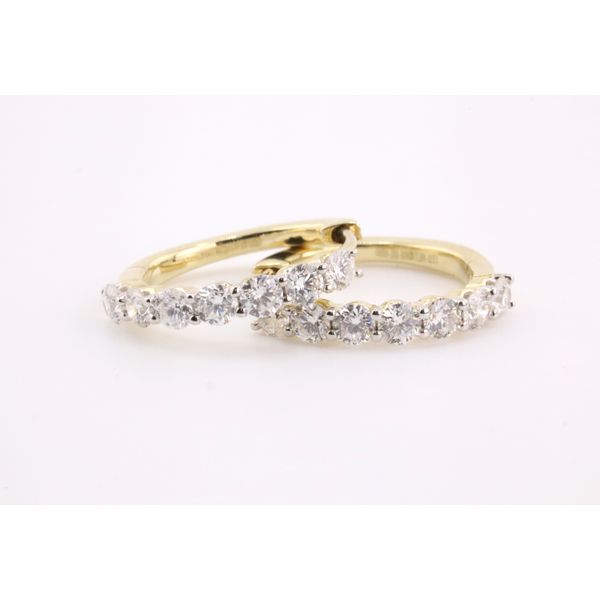 14K Yellow Gold Diamond Hoop Earrings Puckett's Fine Jewelry Benton, KY