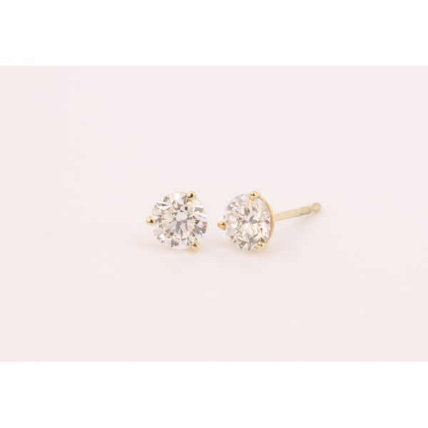 14K Yellow Gold Lab-Grown Diamond Stud Earrings – 1.00ctw Three-Prong Martini Puckett's Fine Jewelry Benton, KY