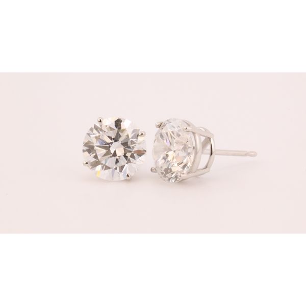 14K White Gold Lab-Grown Diamond Stud Earrings – 4.00ctw Four-Prong Puckett's Fine Jewelry Benton, KY