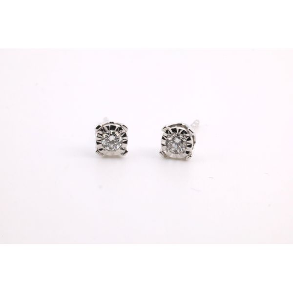 14K White Gold Diamond Miracle Top Stud Earrings Puckett's Fine Jewelry Benton, KY