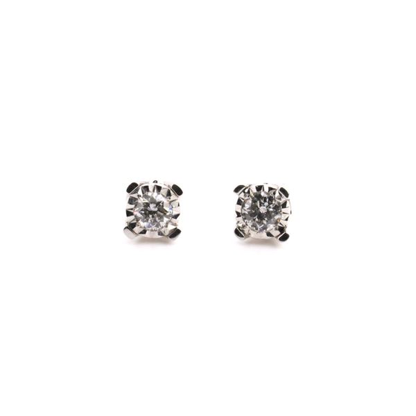 14K White Gold Diamond Miracle Top Stud Earrings Puckett's Fine Jewelry Benton, KY