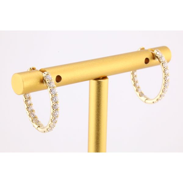 14KY Lab Grown Diamond Hoop Earrings, 1.00CT TWT Image 2 Puckett's Fine Jewelry Benton, KY
