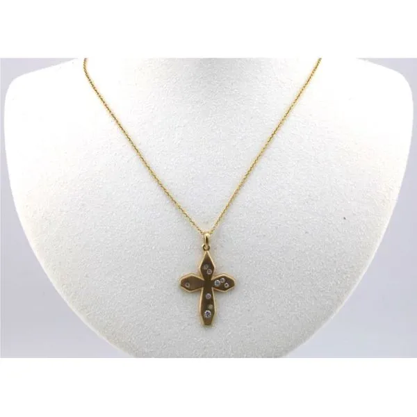 14K Yellow Gold Diamond Cross Pendant Puckett's Fine Jewelry Benton, KY