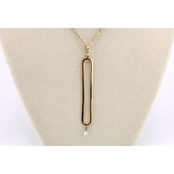 14K Yellow Dashing Diamond Elongated Pendant Image 2 Puckett's Fine Jewelry Benton, KY