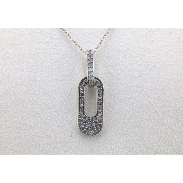 10K White Gold Diamond Pendant with 52 Round Diamonds Image 2 Puckett's Fine Jewelry Benton, KY