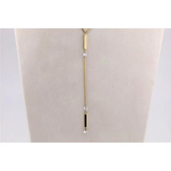 14K Yellow Bar Dashing Diamond Lariat Necklace Image 2 Puckett's Fine Jewelry Benton, KY