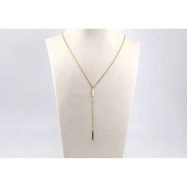 Yellow gold lariat necklace on sale