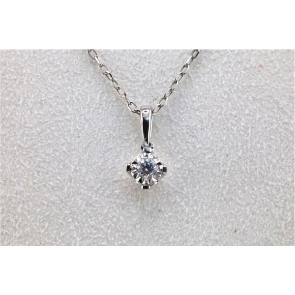 14K White Gold Diamond Solitaire Miracle Top Pendant, 0.05ct TW Image 2 Puckett's Fine Jewelry Benton, KY