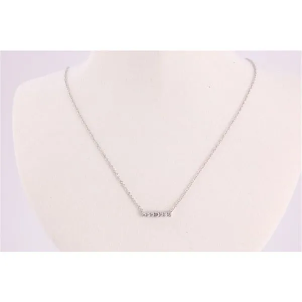 14K White Gold 7-Diamond Bar Necklace Puckett's Fine Jewelry Benton, KY