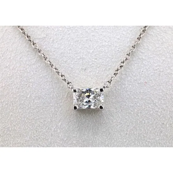 Lab-Grown Radiant Diamond Necklace, 1.01CT TW in 14K White Gold Image 2 Puckett's Fine Jewelry Benton, KY