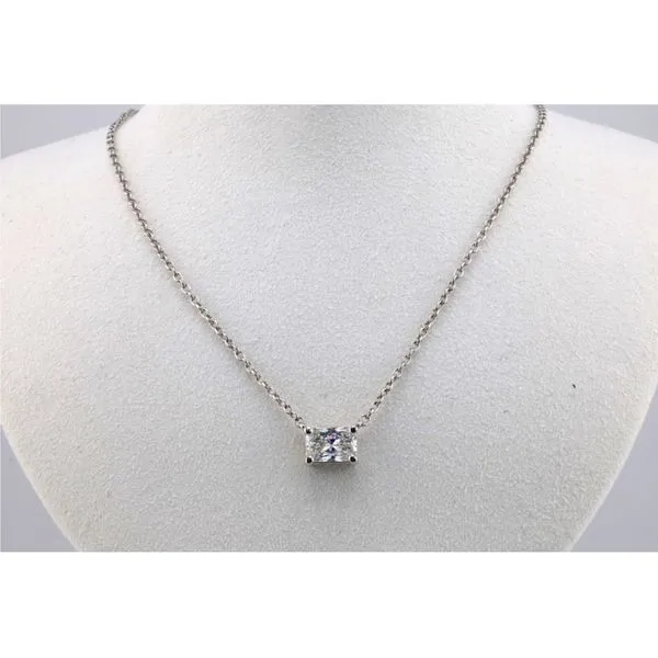 Lab-Grown Radiant Diamond Necklace, 1.01CT TW in 14K White Gold Puckett's Fine Jewelry Benton, KY