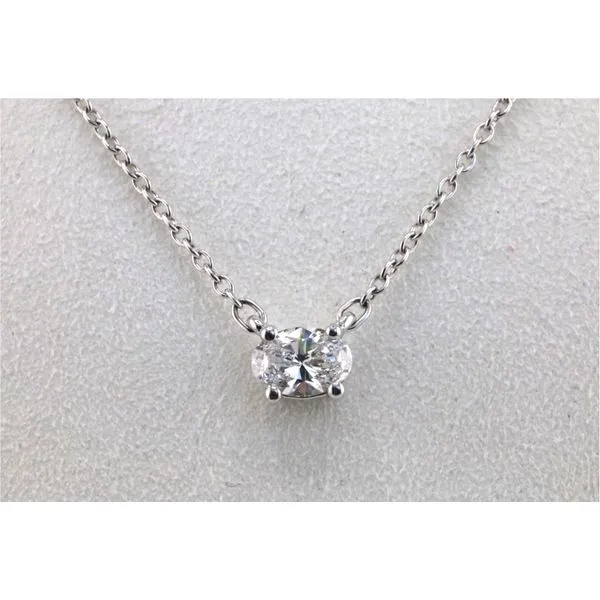 Lab-Grown Oval Diamond Necklace, 0.7ct TW in 14K White Gold Image 2 Puckett's Fine Jewelry Benton, KY