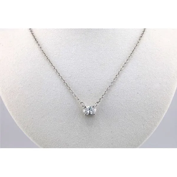 Lab-Grown Oval Diamond Necklace, 0.7ct TW in 14K White Gold Puckett's Fine Jewelry Benton, KY