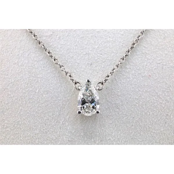 Lab-Grown Pear Diamond Necklace, 1CT TW in 14K White Gold Image 2 Puckett's Fine Jewelry Benton, KY