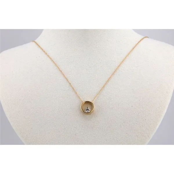 14K Yellow Gold Round Open Pendant with Solitaire Diamond Puckett's Fine Jewelry Benton, KY